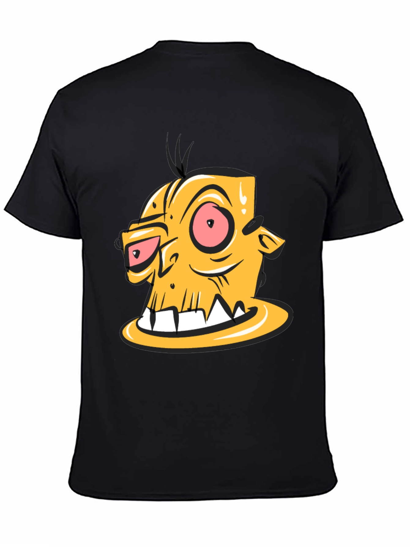 Camiseta Negra con Estampado de Personaje Animado