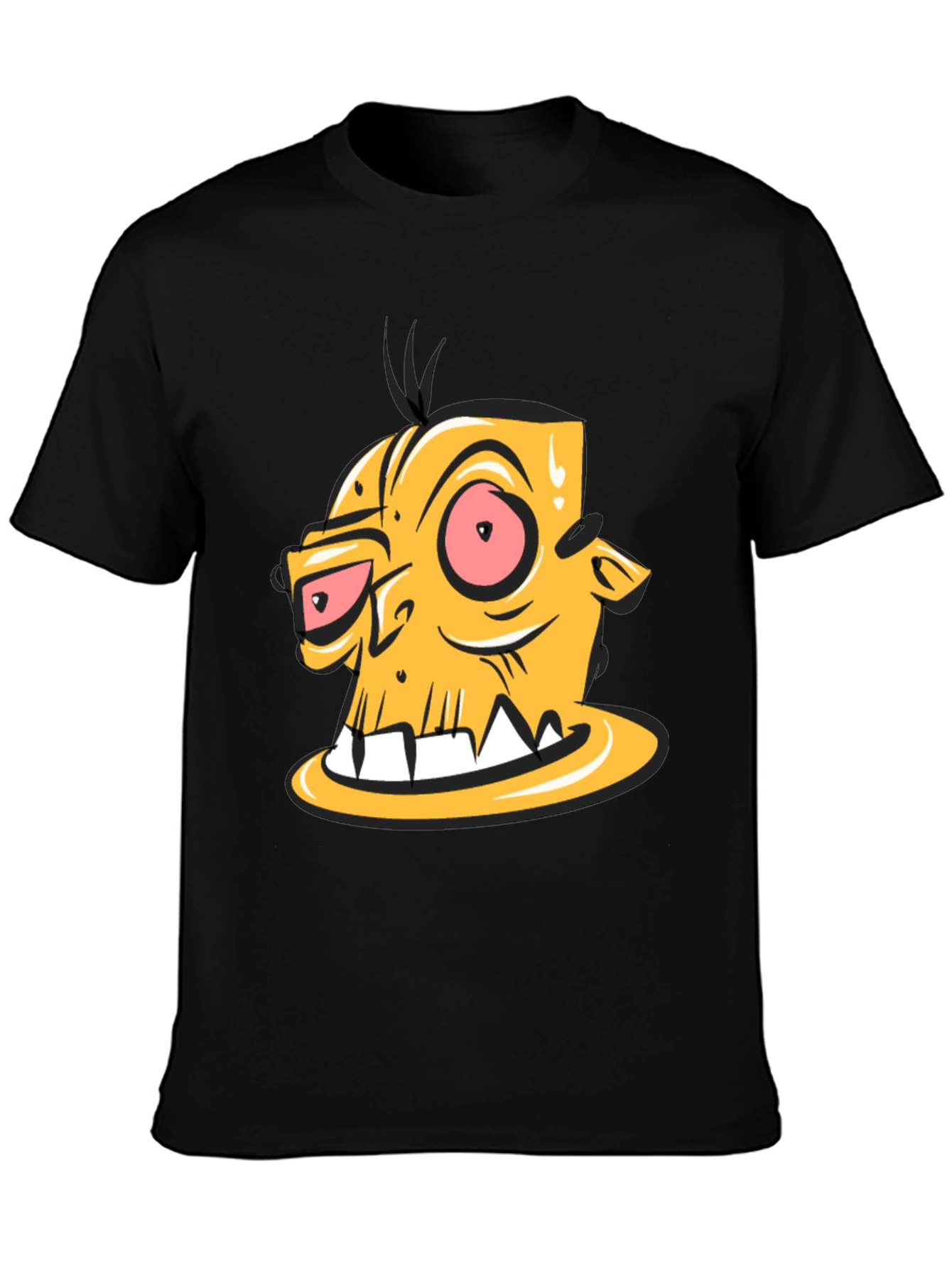 Camiseta Negra con Estampado de Personaje Animado