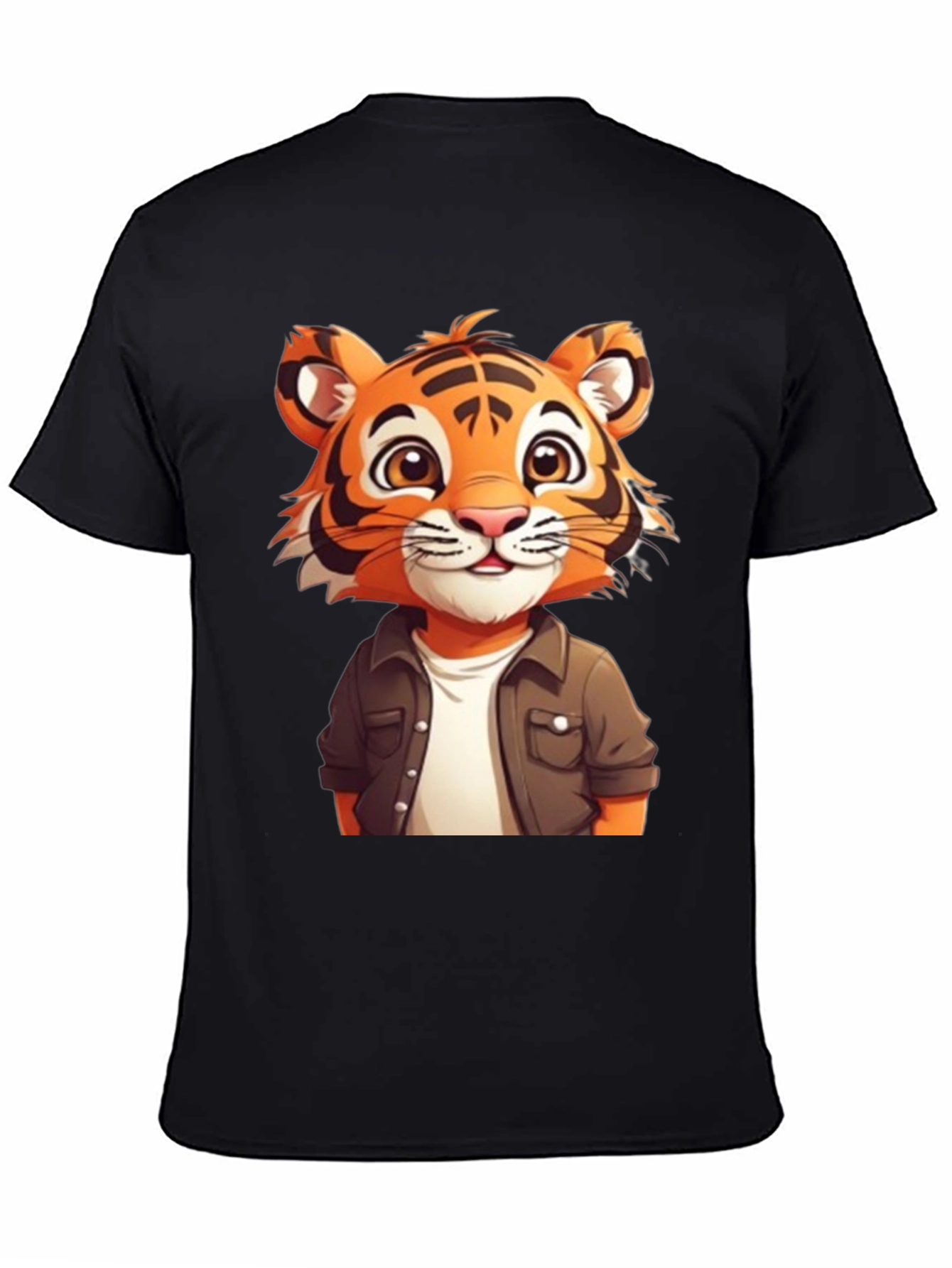 Camiseta Negra con Tigre Animado