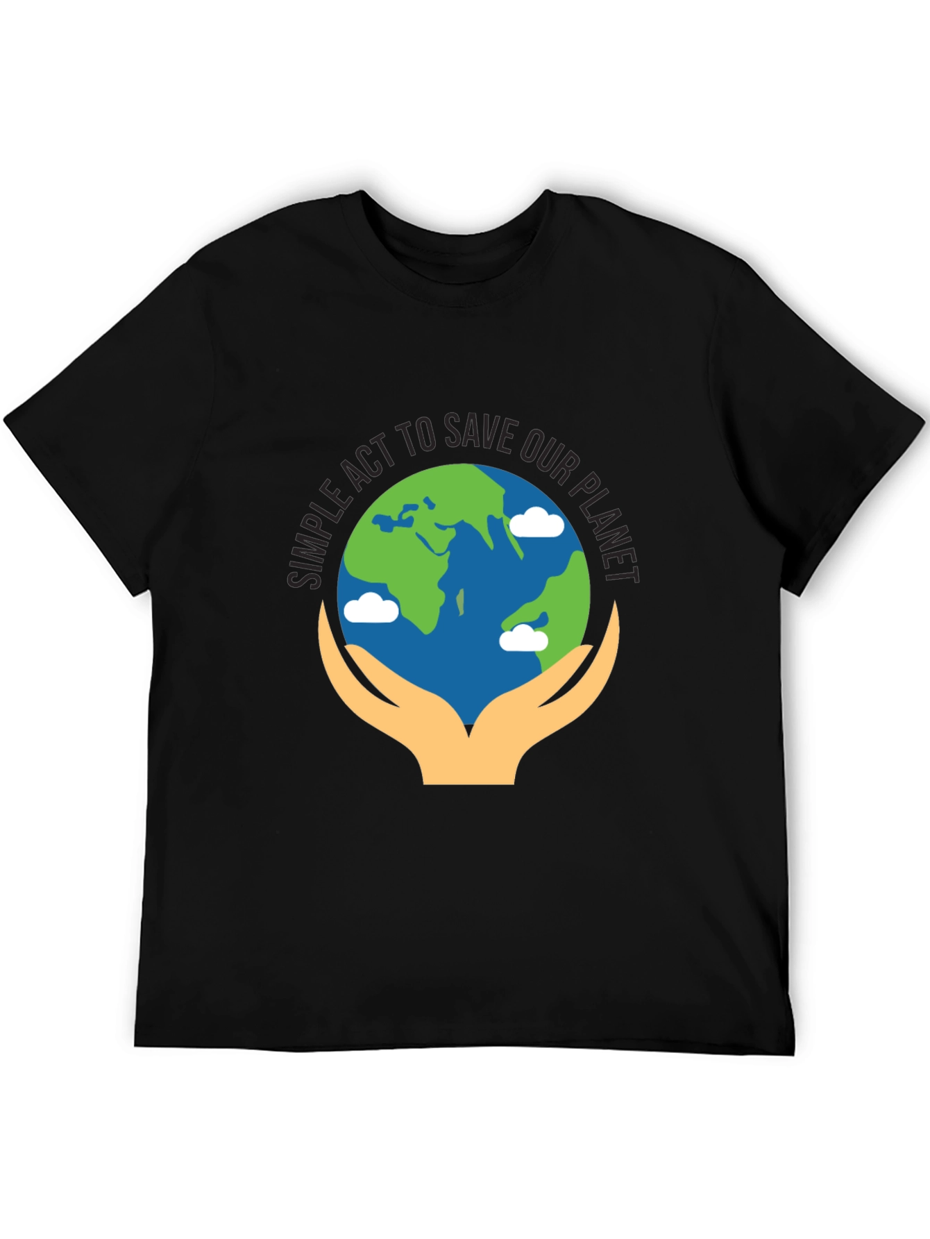 Camiseta Negra con Diseño de Salvar el Planeta