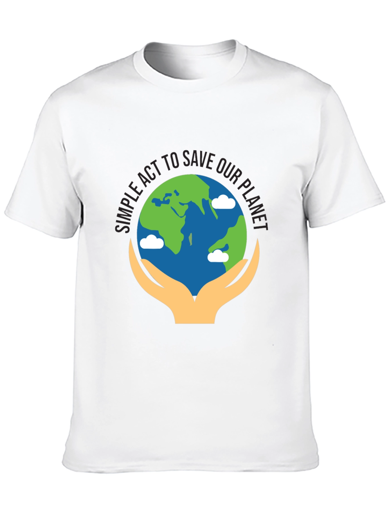 Camiseta Negra con Diseño de Salvar el Planeta