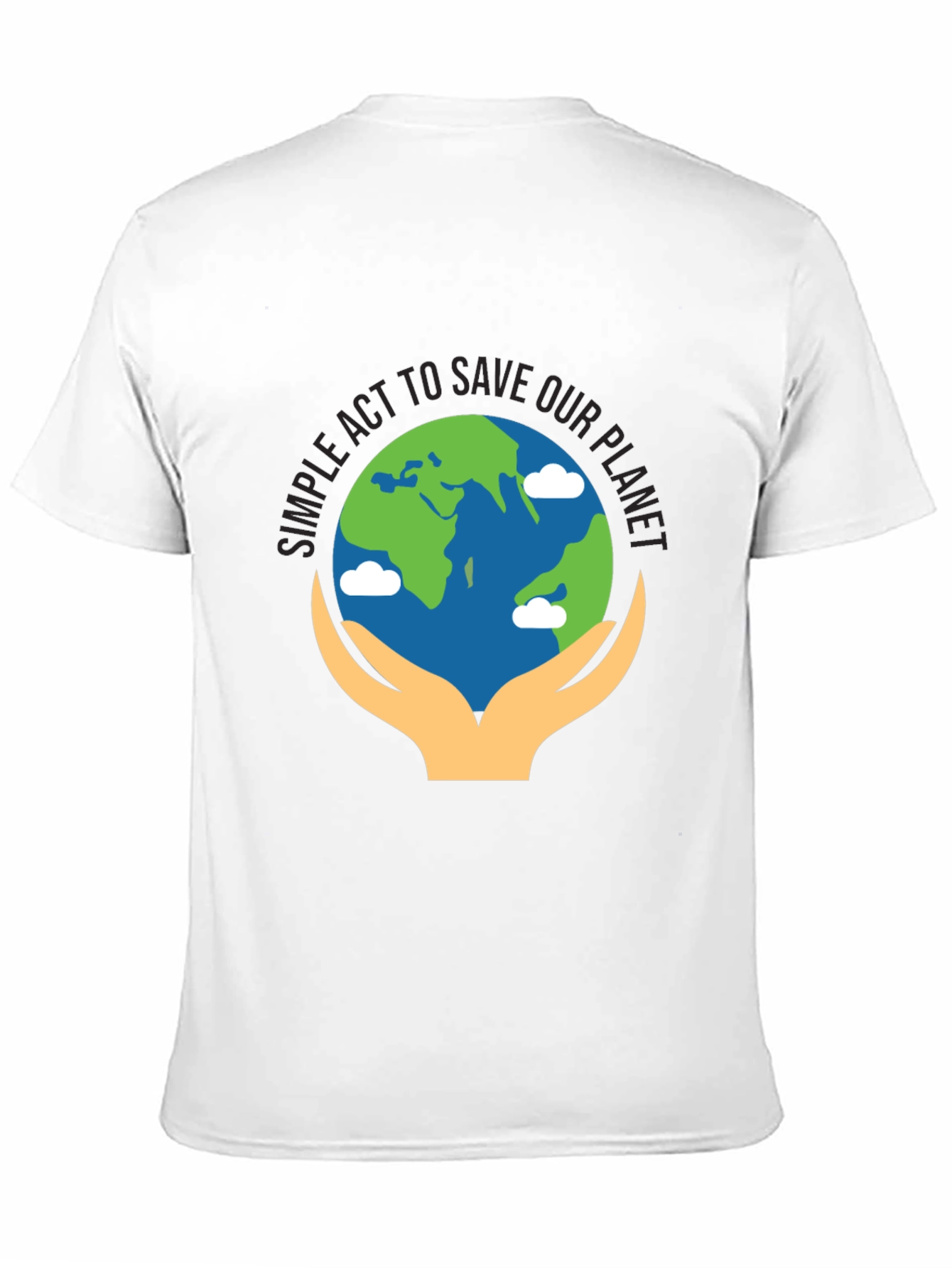 Camiseta Negra con Diseño de Salvar el Planeta