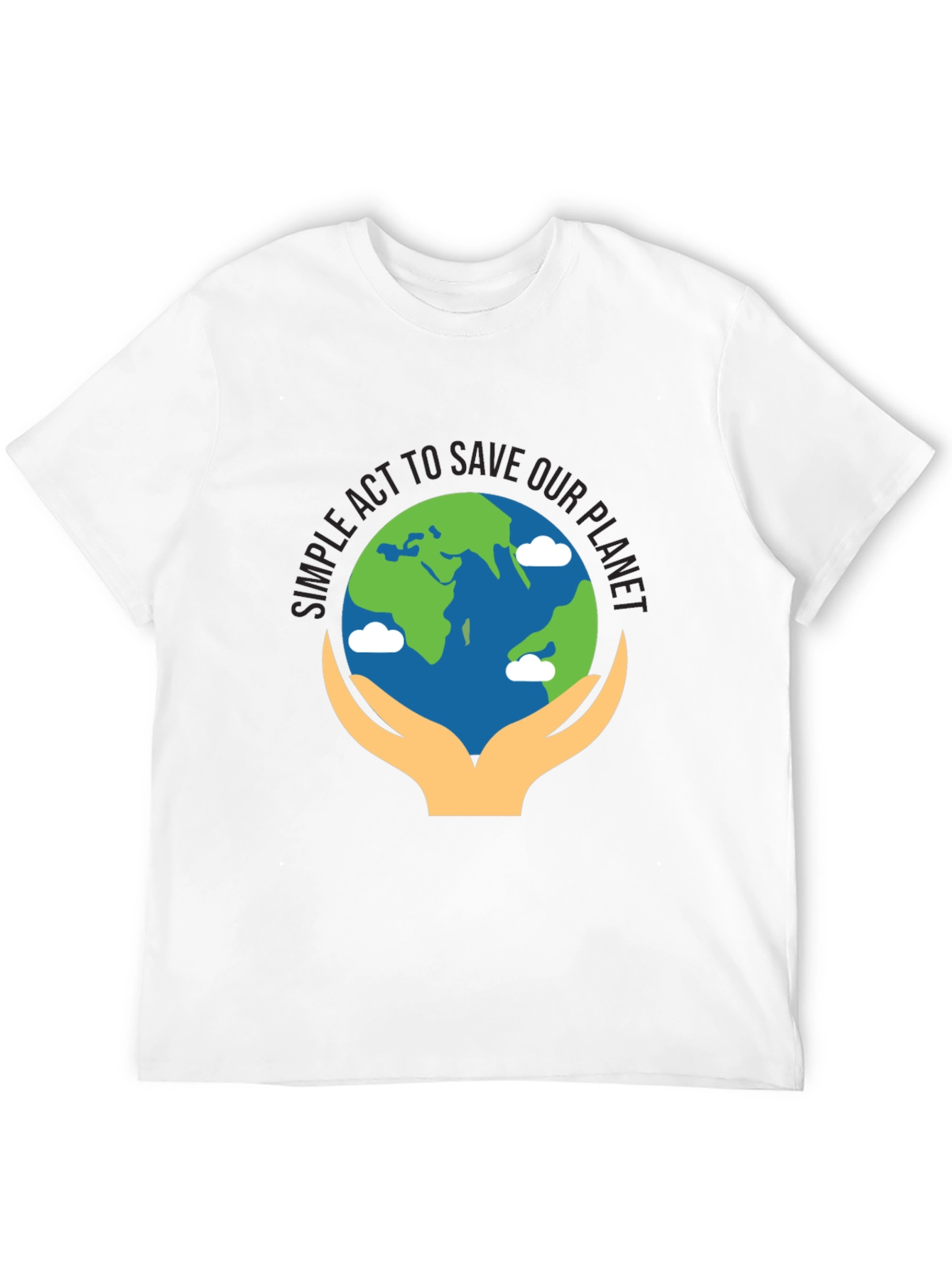 Camiseta Negra con Diseño de Salvar el Planeta