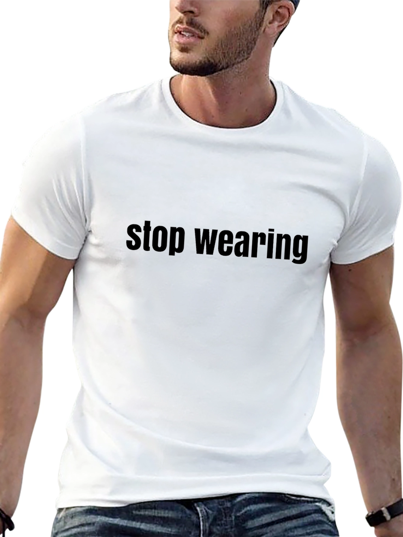 Camiseta Negra con Mensaje: Deja de Usar