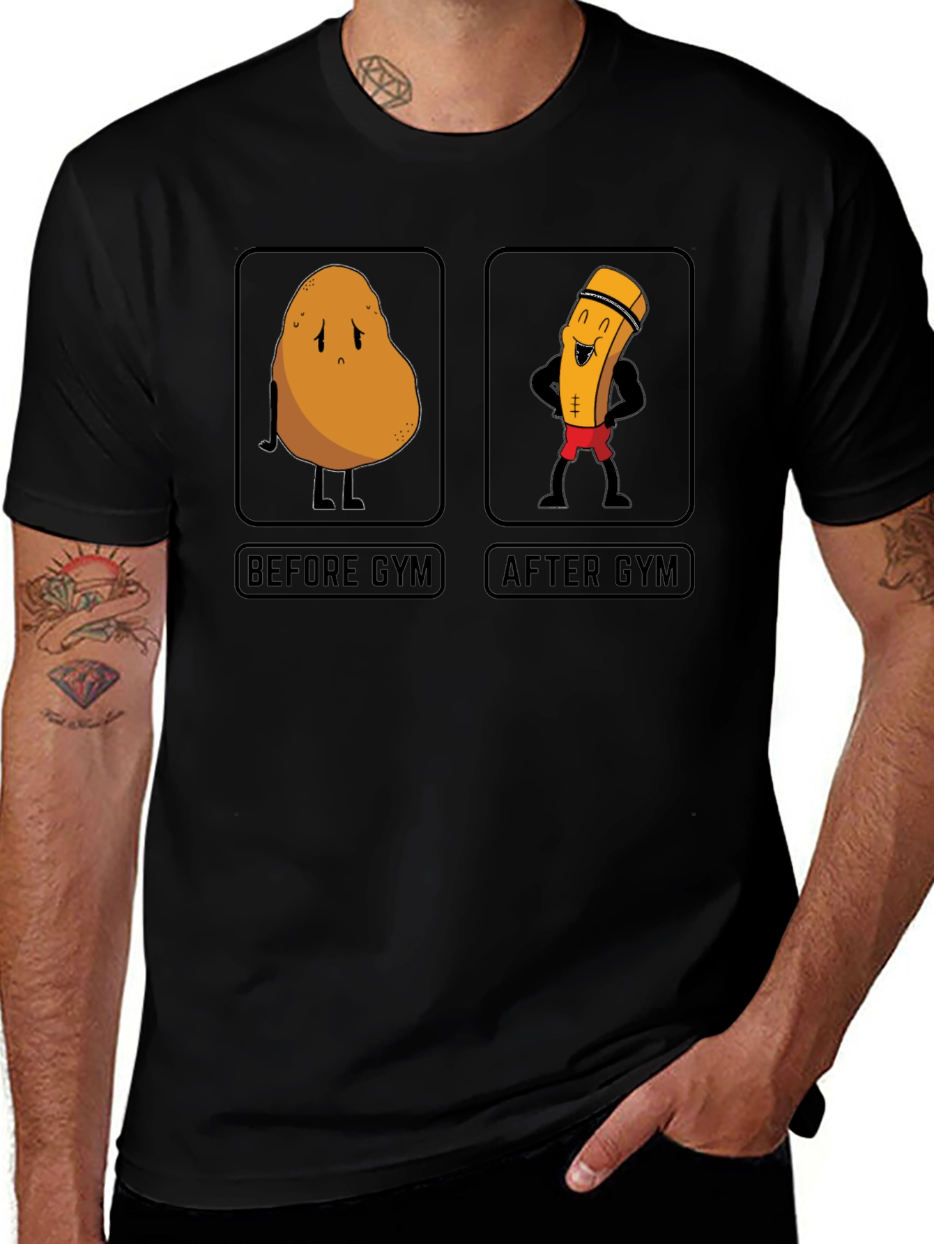 Camiseta Negra Gym Humor
