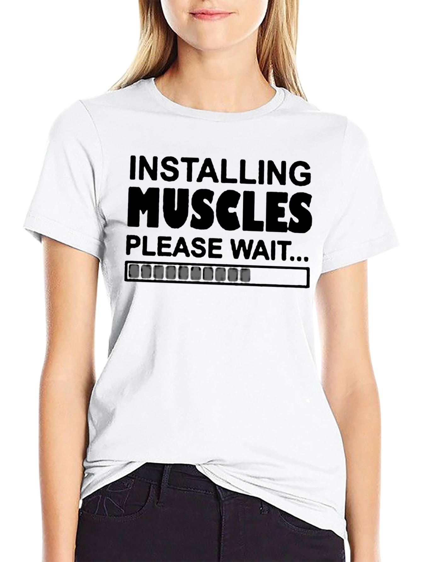 Camiseta Negra: Instalando Músculos - Para Entusiastas del Fitness
