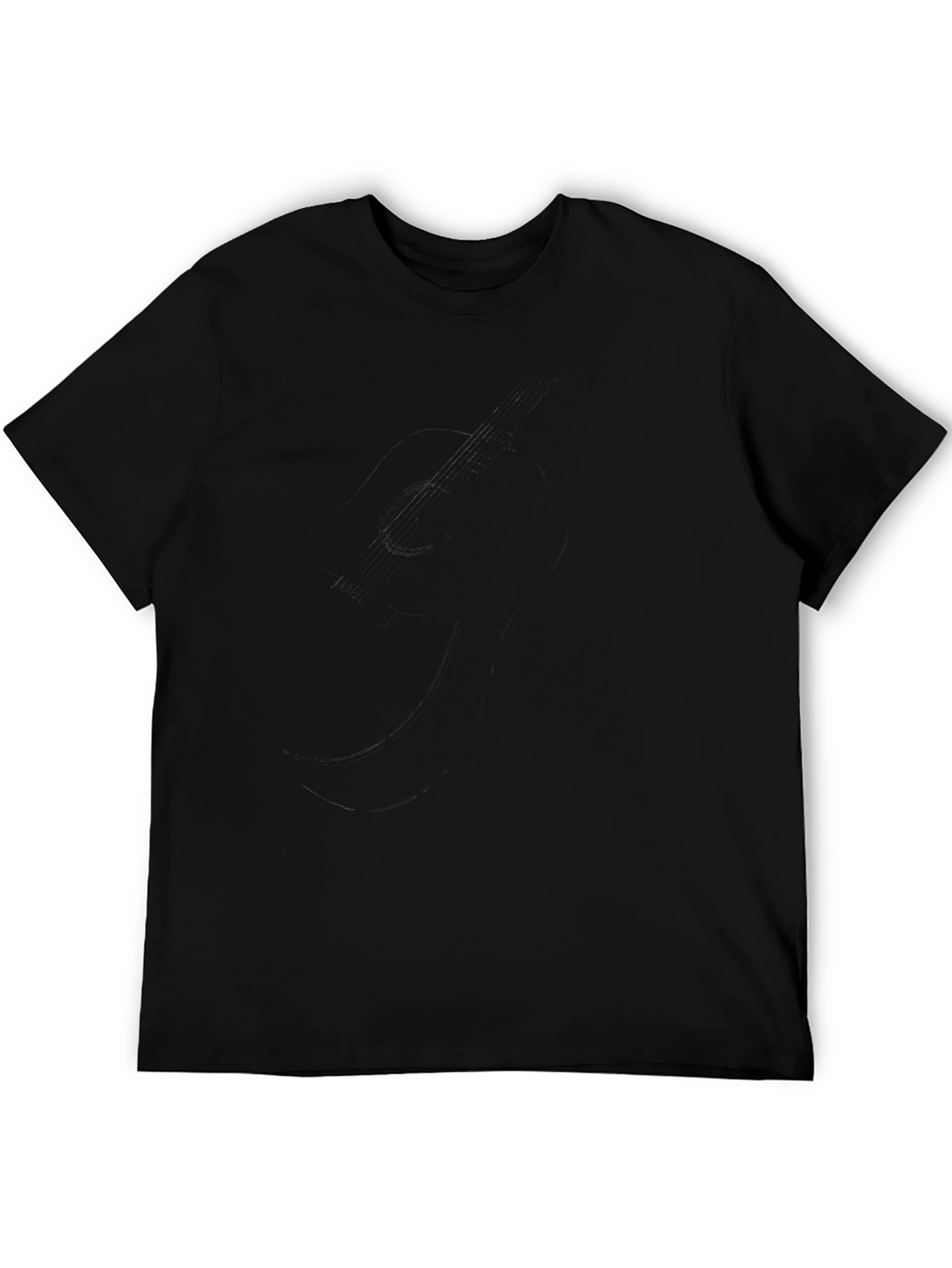 Camiseta Negra Casual de Algodón para Hombre
