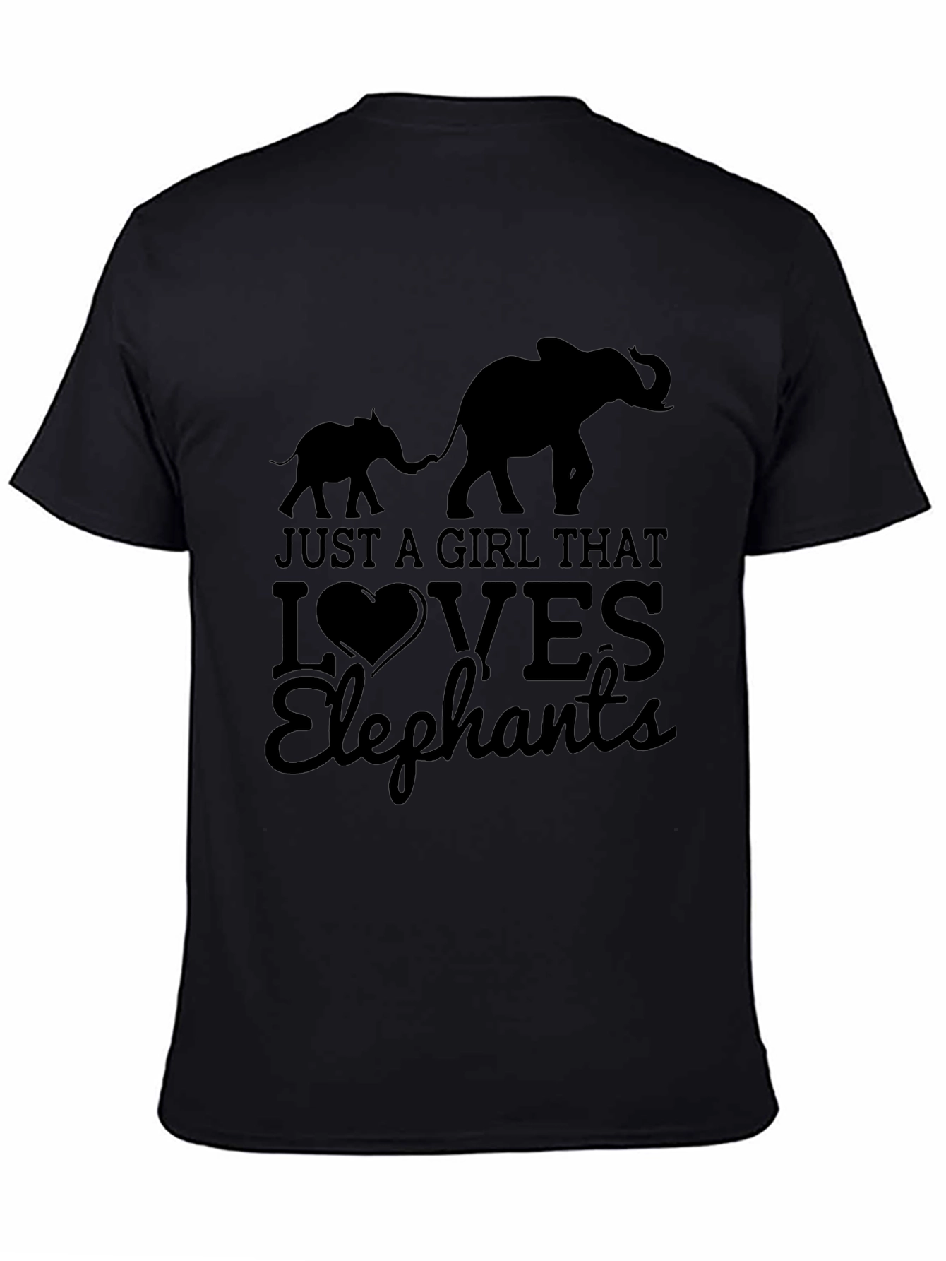 Camiseta Negra Amo a los Elefantes