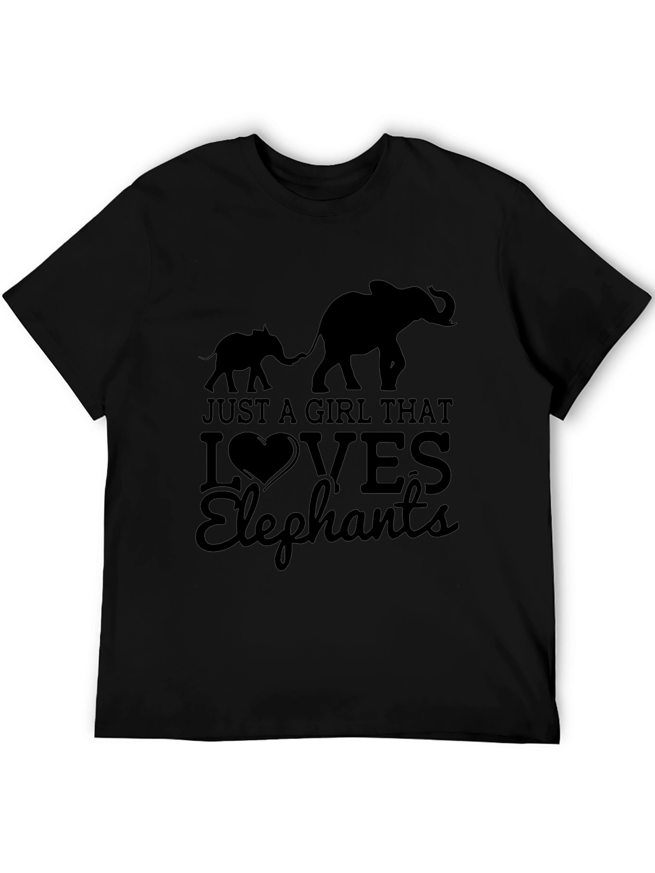 Camiseta Negra Amo a los Elefantes