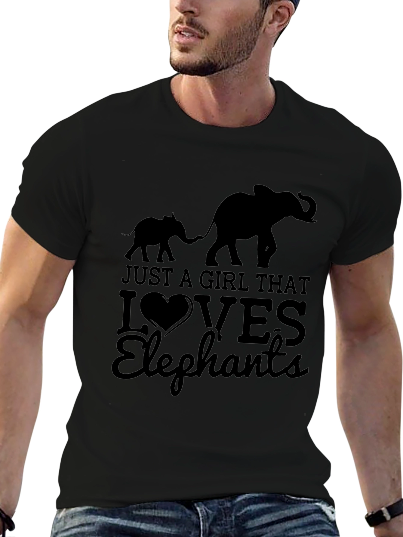Camiseta Negra Amo a los Elefantes