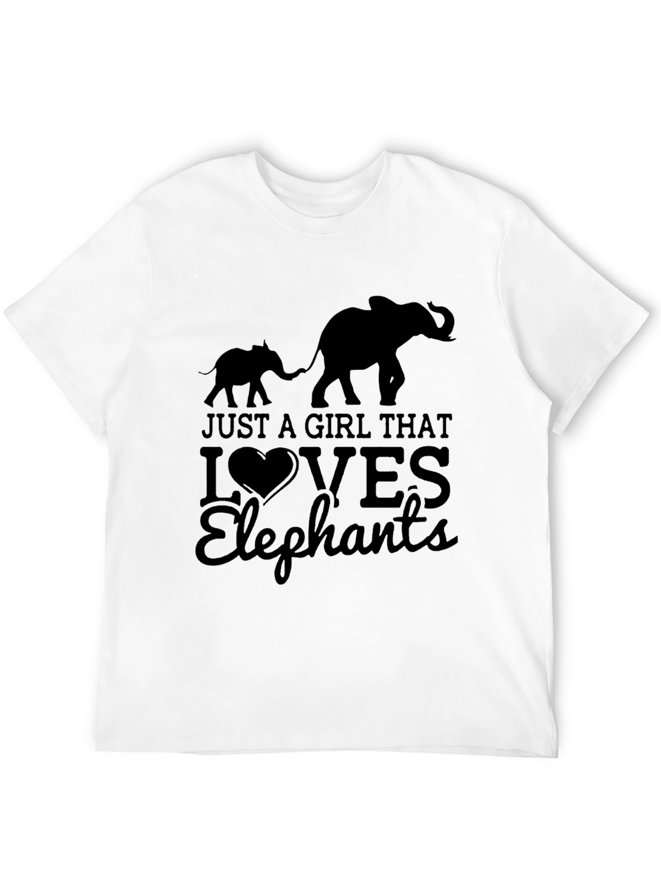 Camiseta Negra Amo a los Elefantes