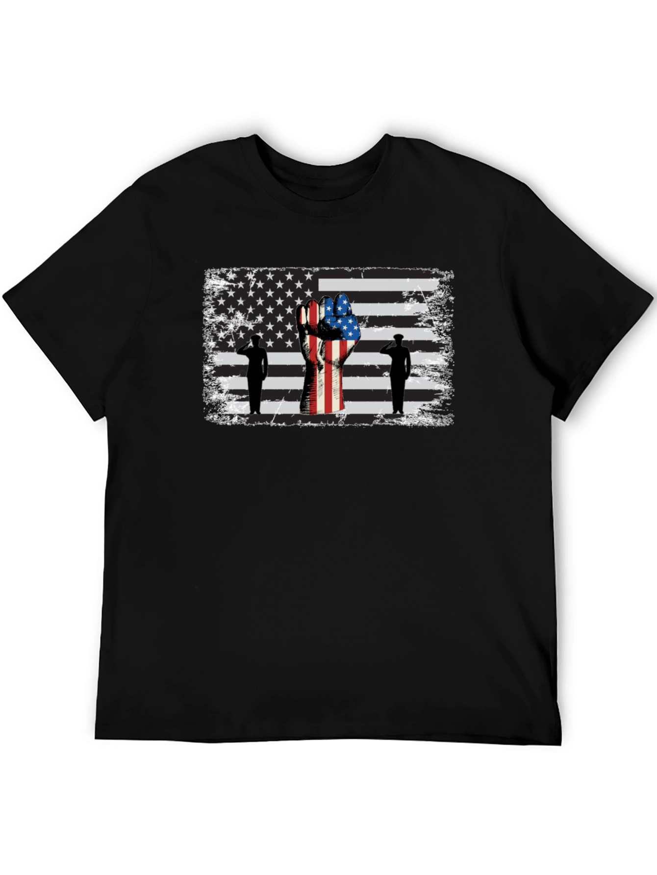 Camiseta Negra con Diseño Patriótico