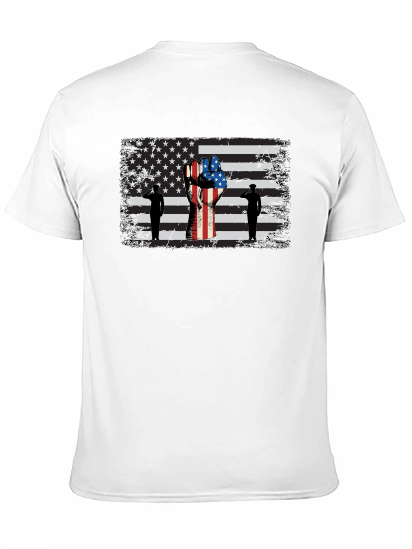Camiseta Negra con Diseño Patriótico