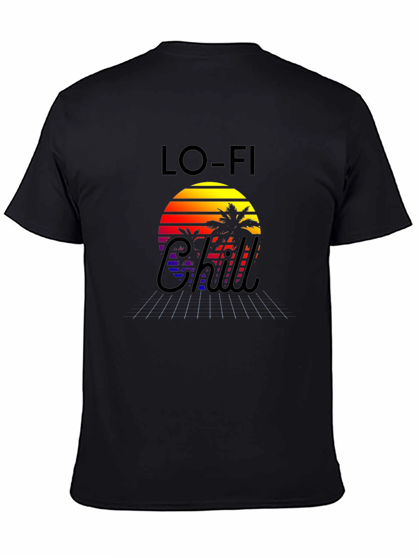 Camiseta Lo-Fi Chill con Diseño Retro Tropical