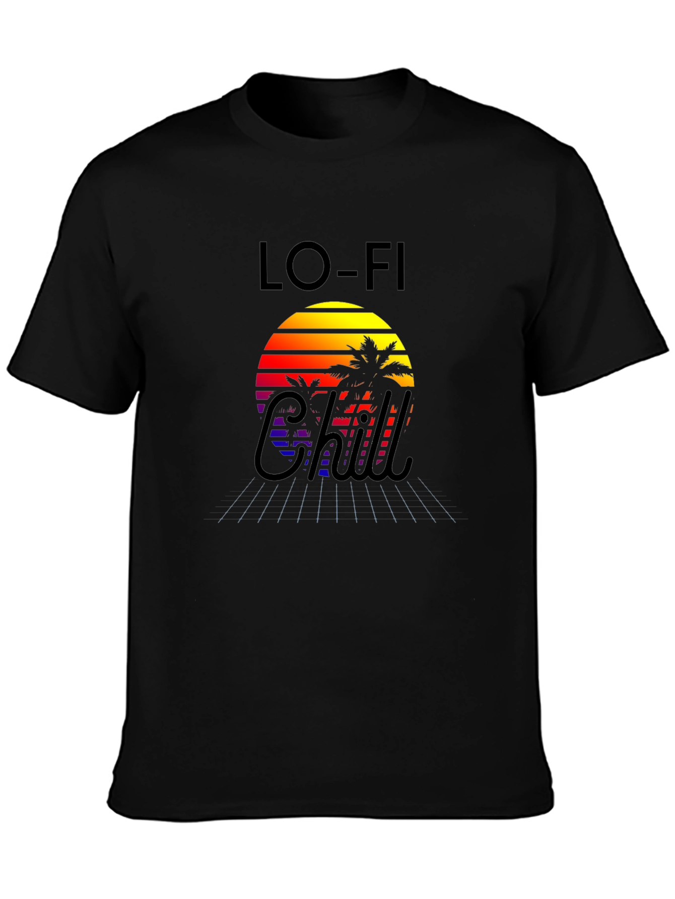 Camiseta Lo-Fi Chill con Diseño Retro Tropical