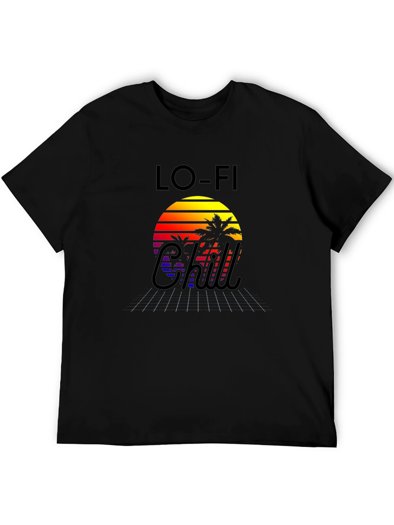 Camiseta Lo-Fi Chill con Diseño Retro Tropical