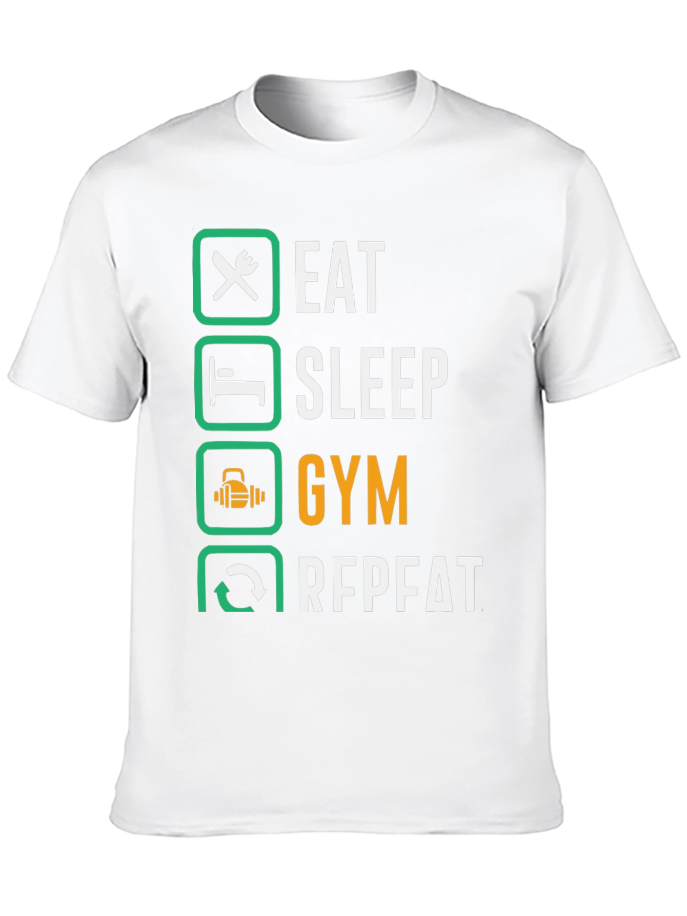 Camiseta Hombre: Comer Dormir Gimnasio Repetir