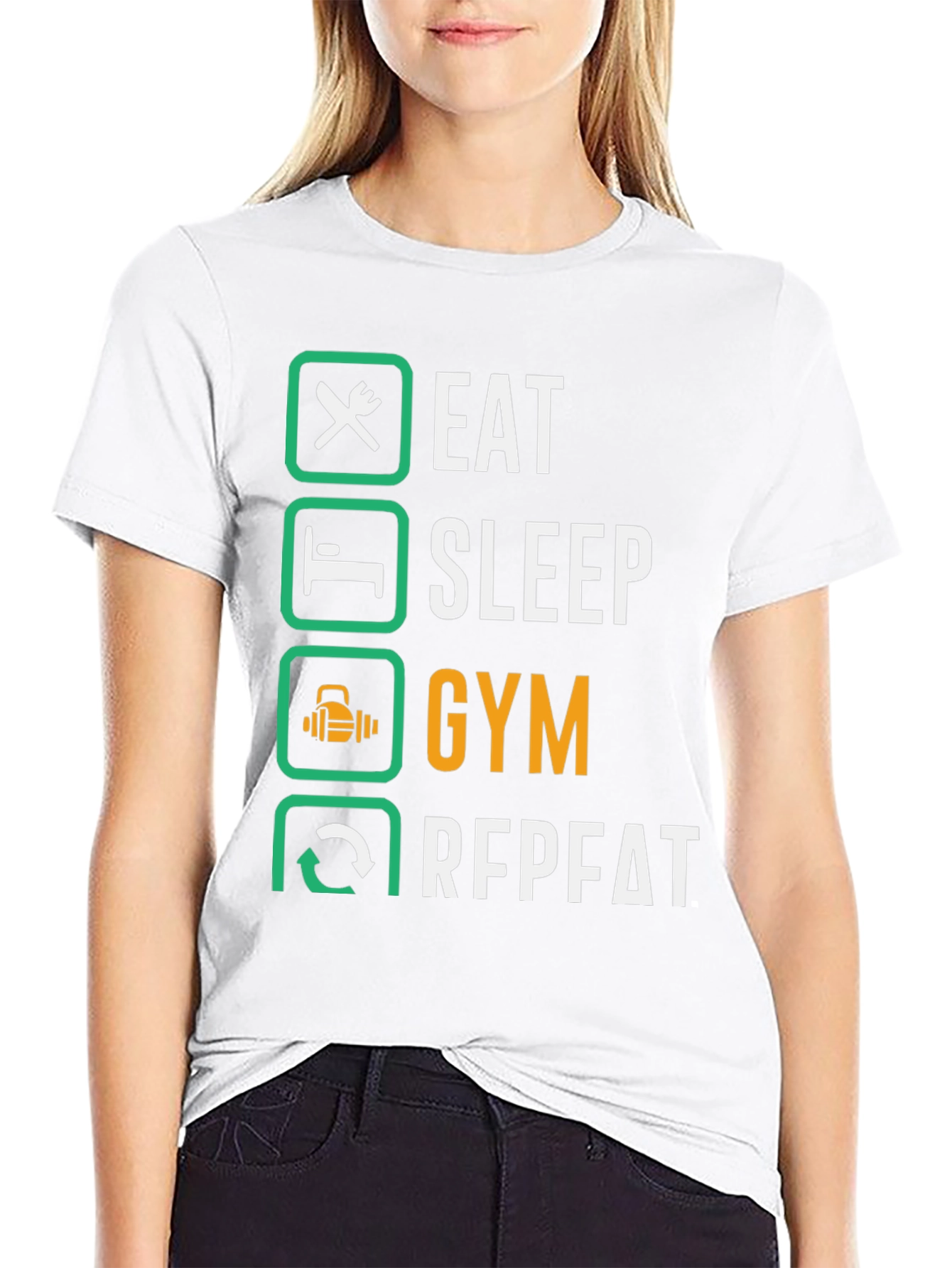 Camiseta Hombre: Comer Dormir Gimnasio Repetir