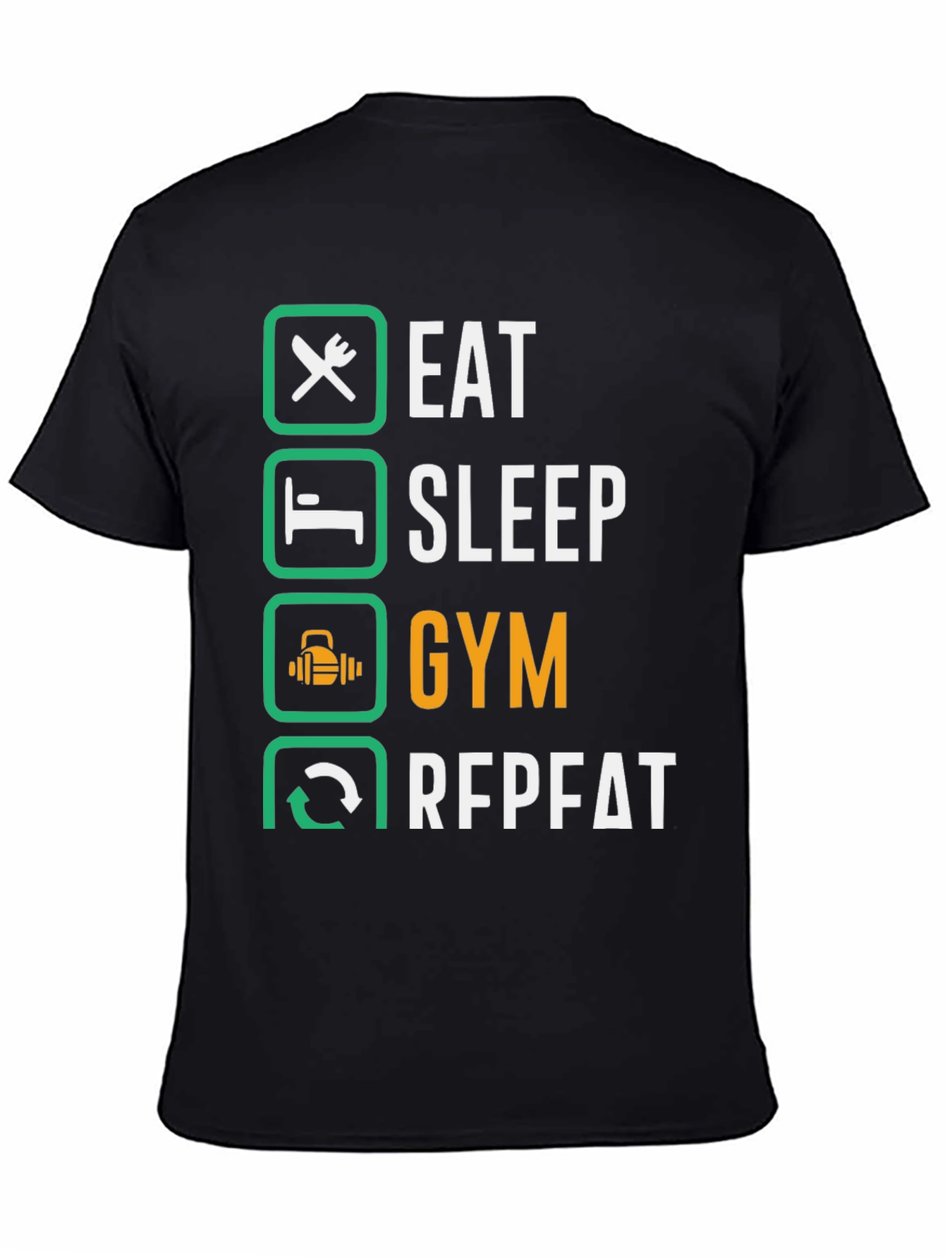 Camiseta Hombre: Comer Dormir Gimnasio Repetir