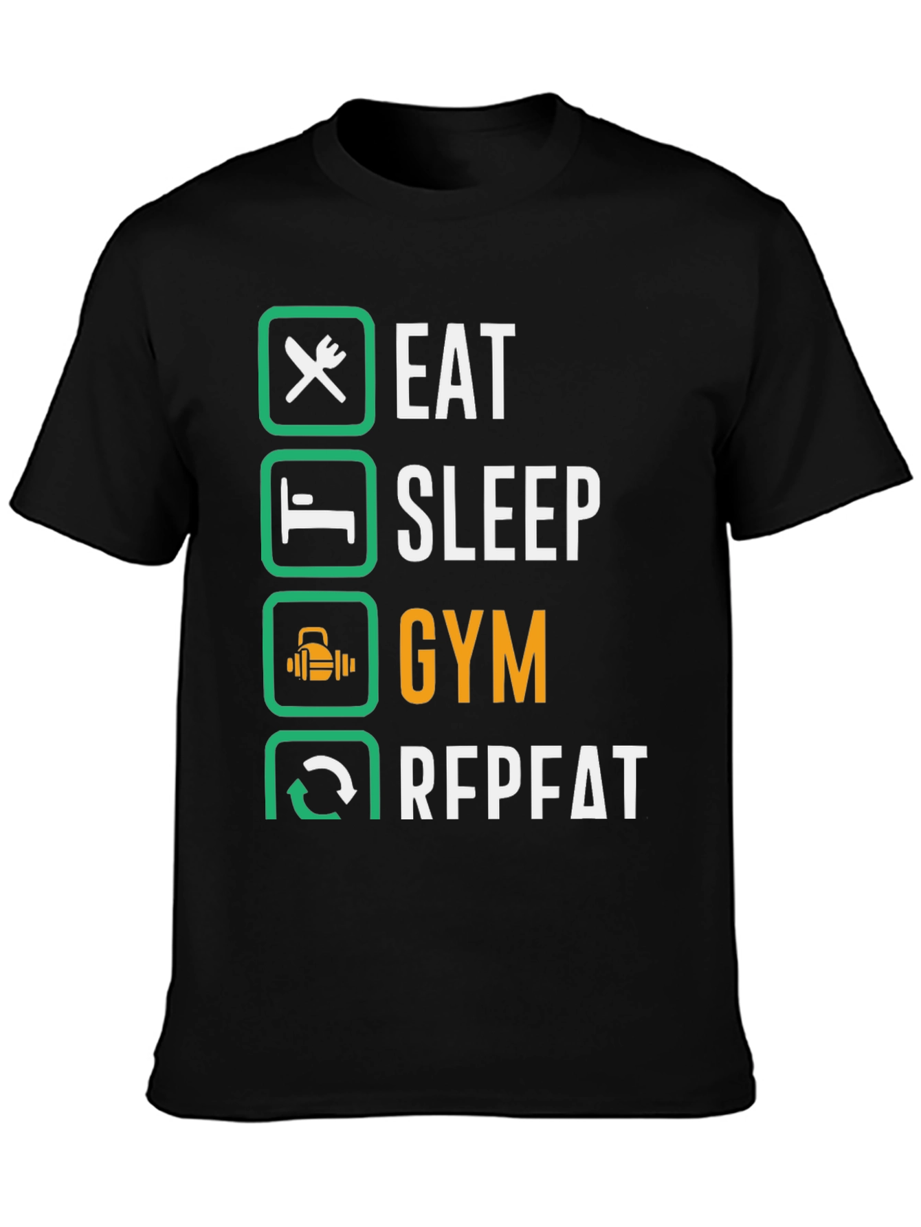Camiseta Hombre: Comer Dormir Gimnasio Repetir