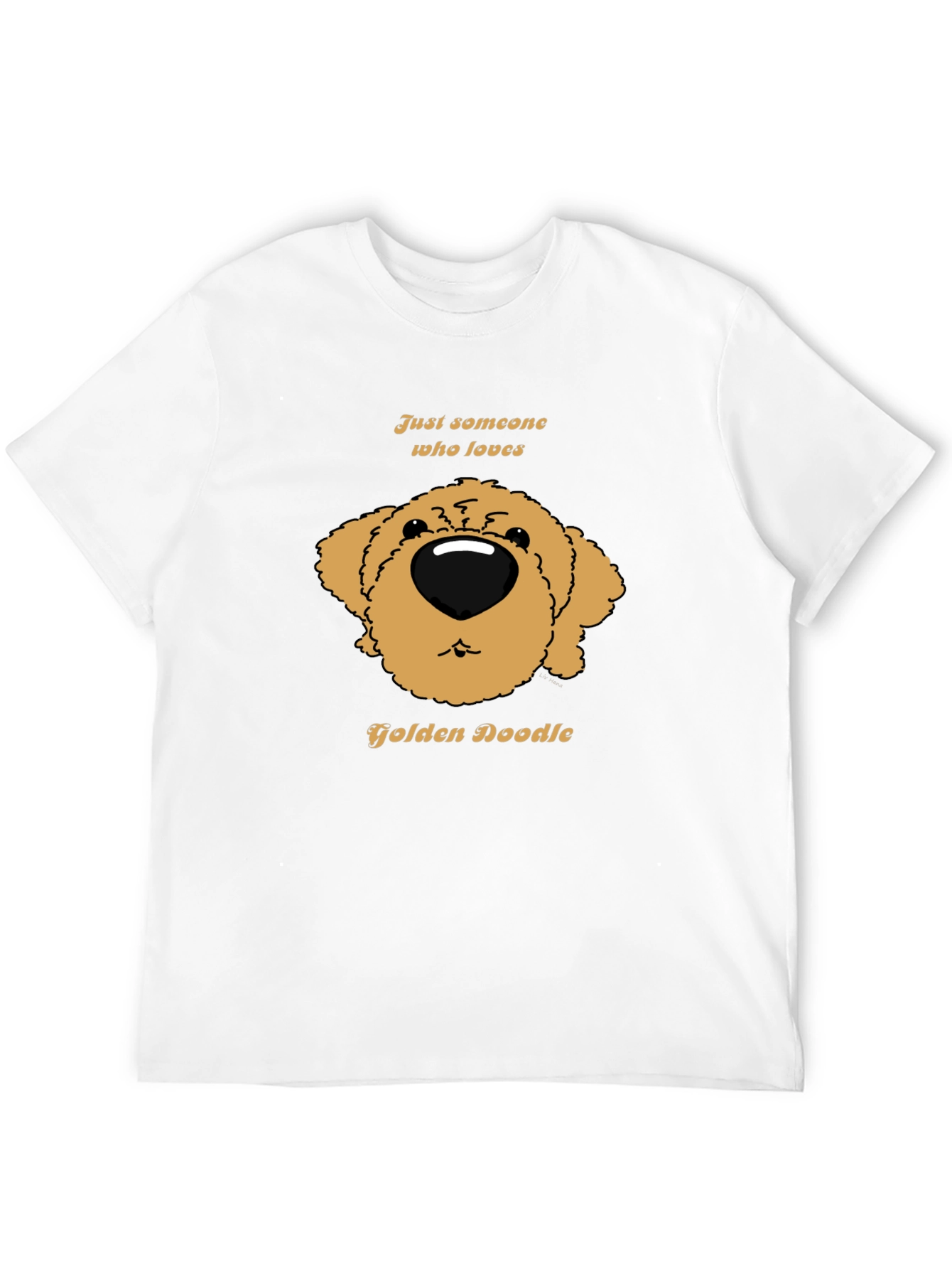 Camiseta Negra con Diseño de Golden Doodle
