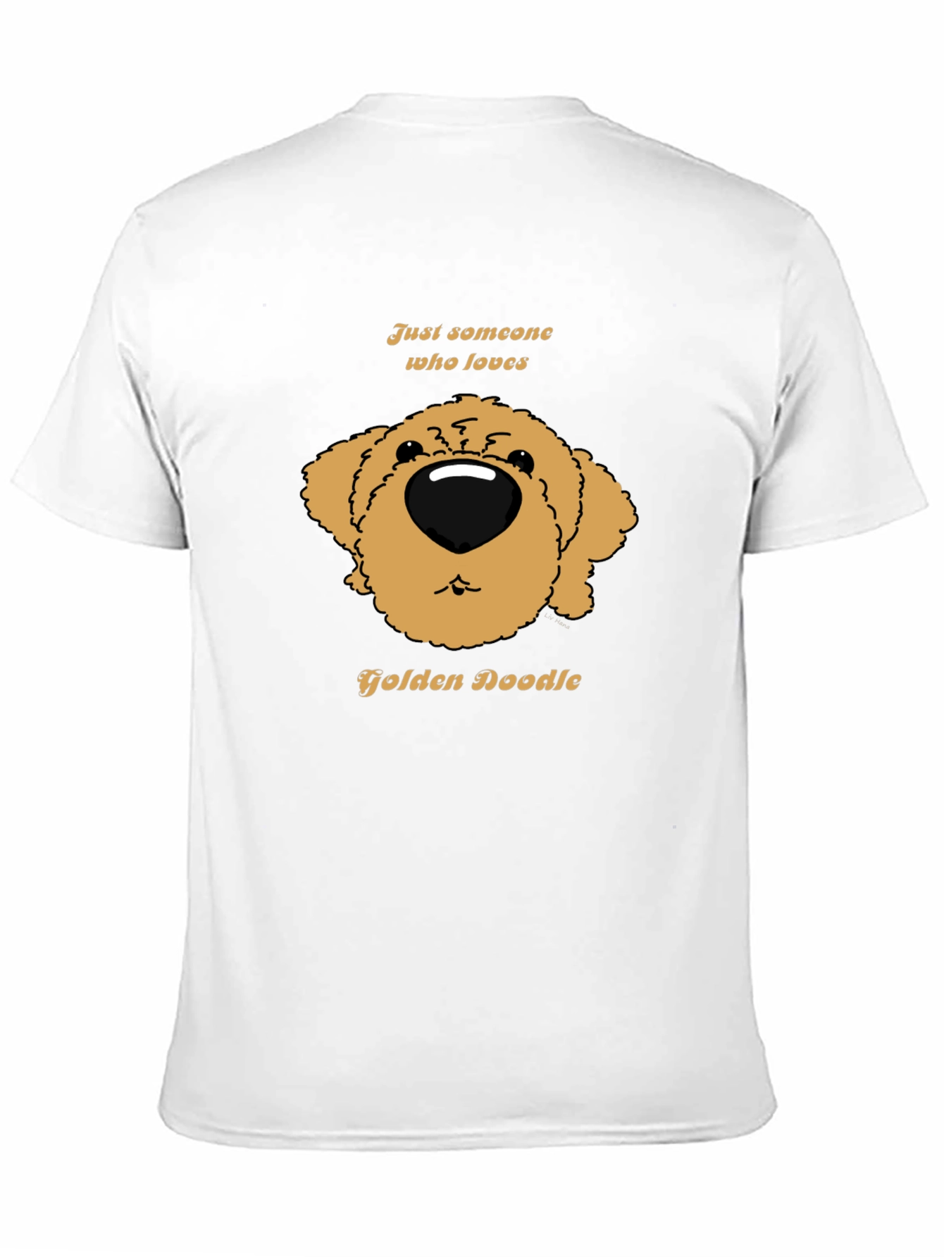 Camiseta Negra con Diseño de Golden Doodle