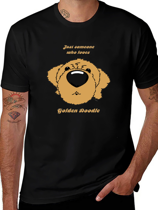 Camiseta Negra con Diseño de Golden Doodle