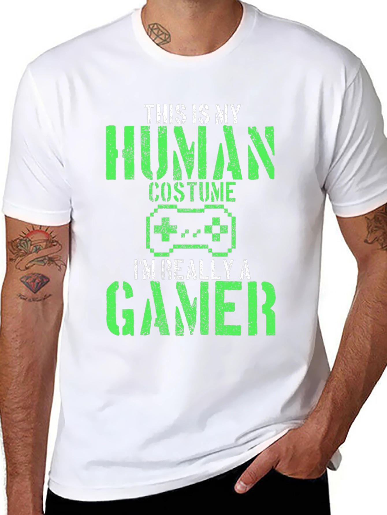 Camiseta Negra Gamer: Disfraz Humano