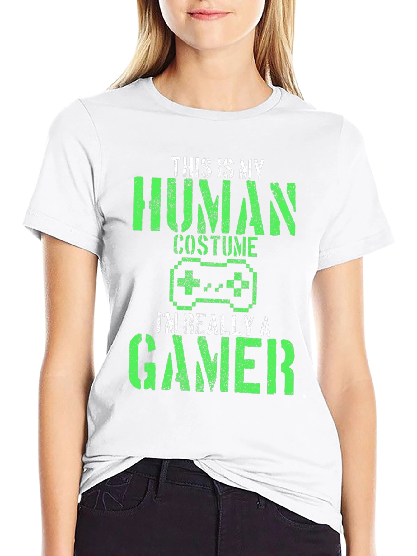 Camiseta Negra Gamer: Disfraz Humano