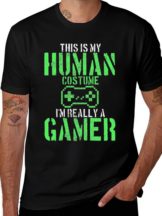 Camiseta Negra Gamer: Disfraz Humano