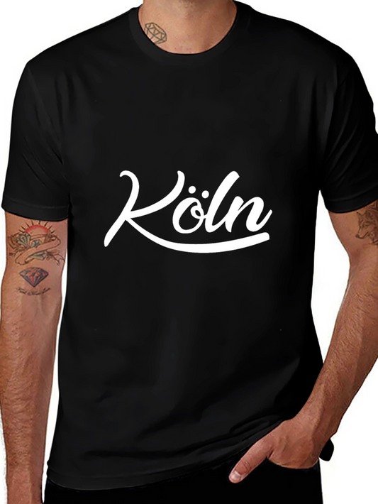 Camiseta Negra Köln para Hombre - Diseño Urbano