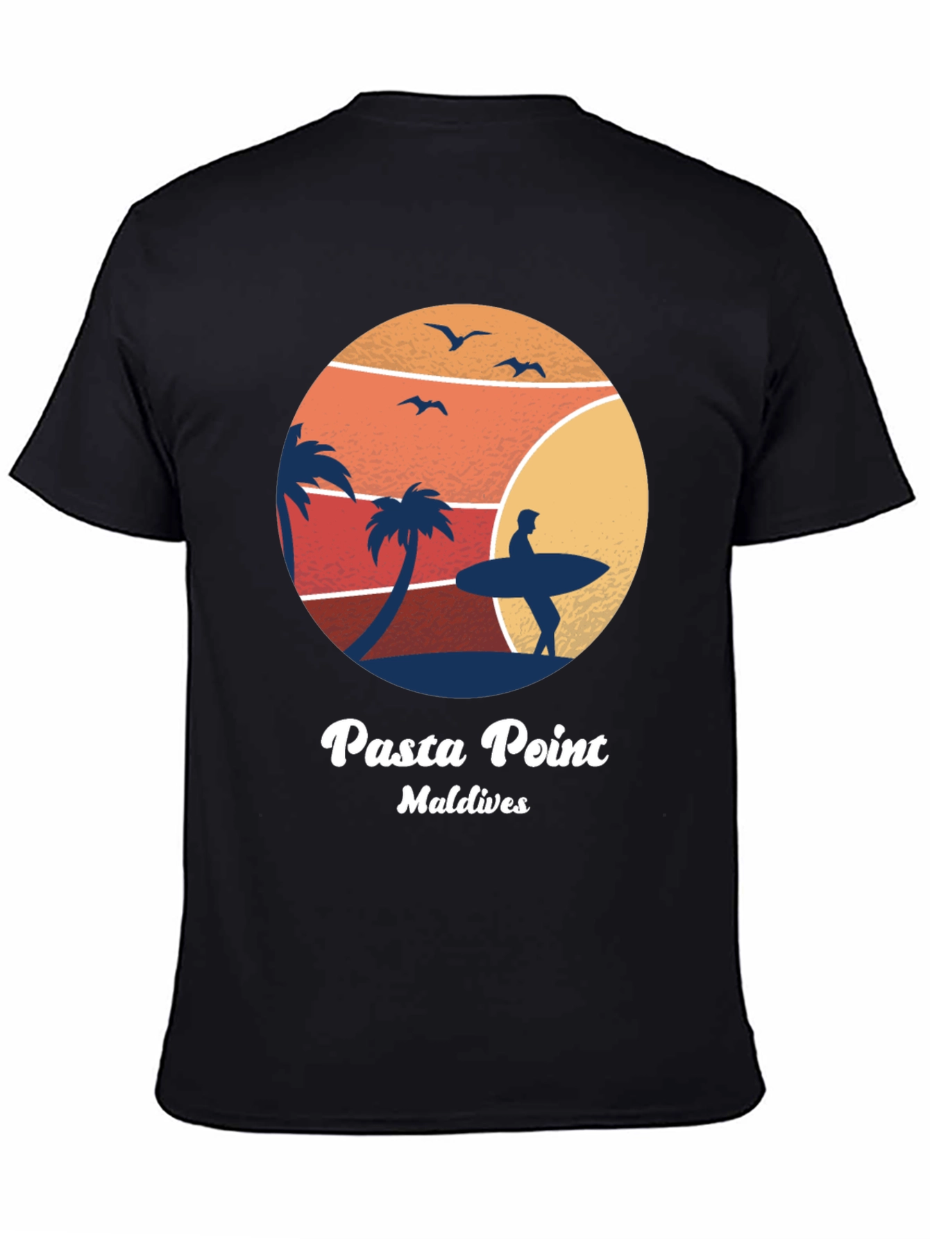 Camiseta Negra Pasta Point Maldives