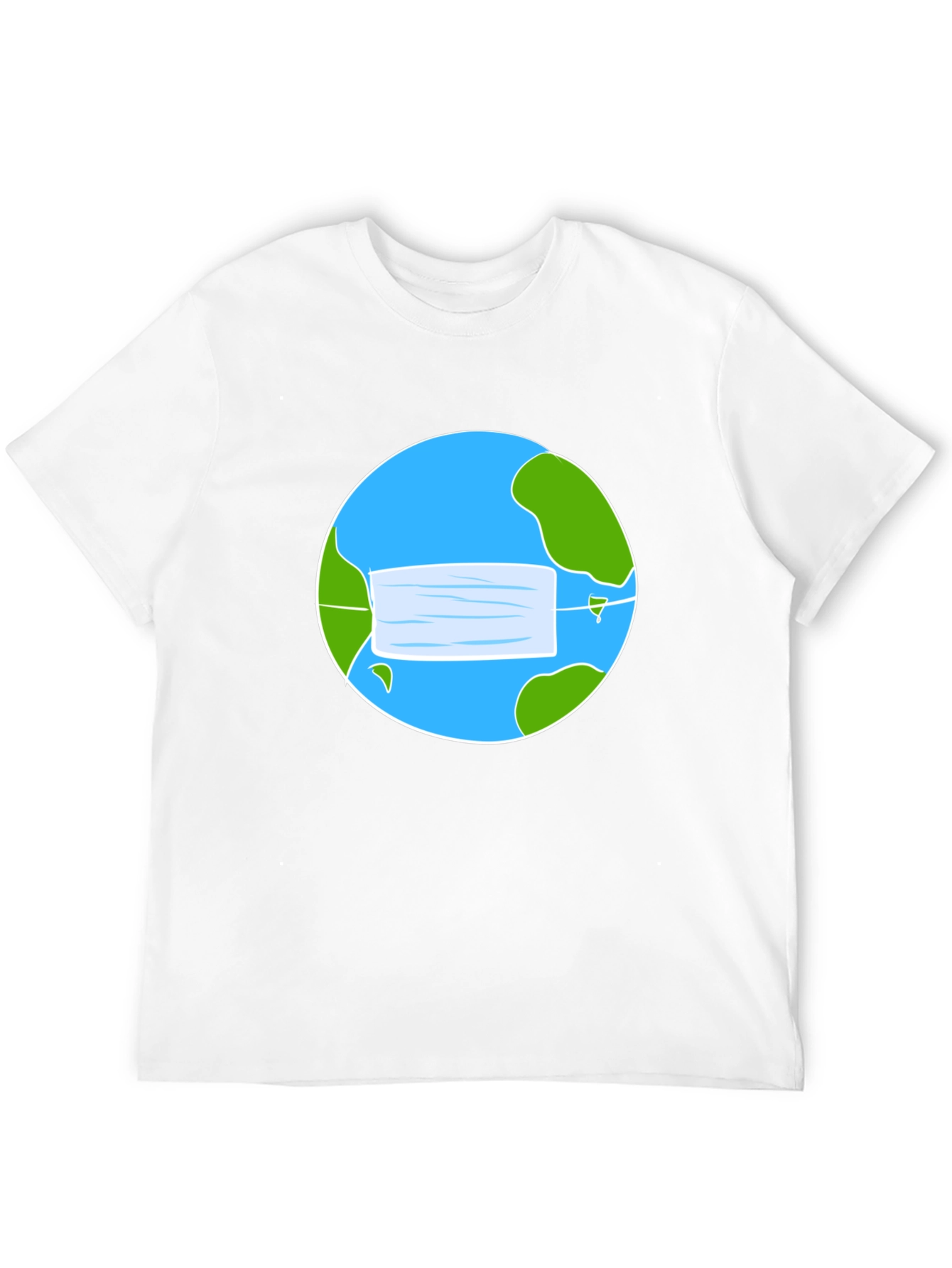 Camiseta Negra con Diseño de Tierra y Mascarilla