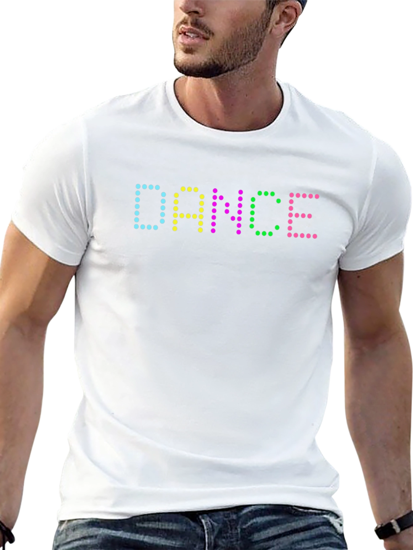 Camiseta Negra Hombre Diseño DANCE Luminoso