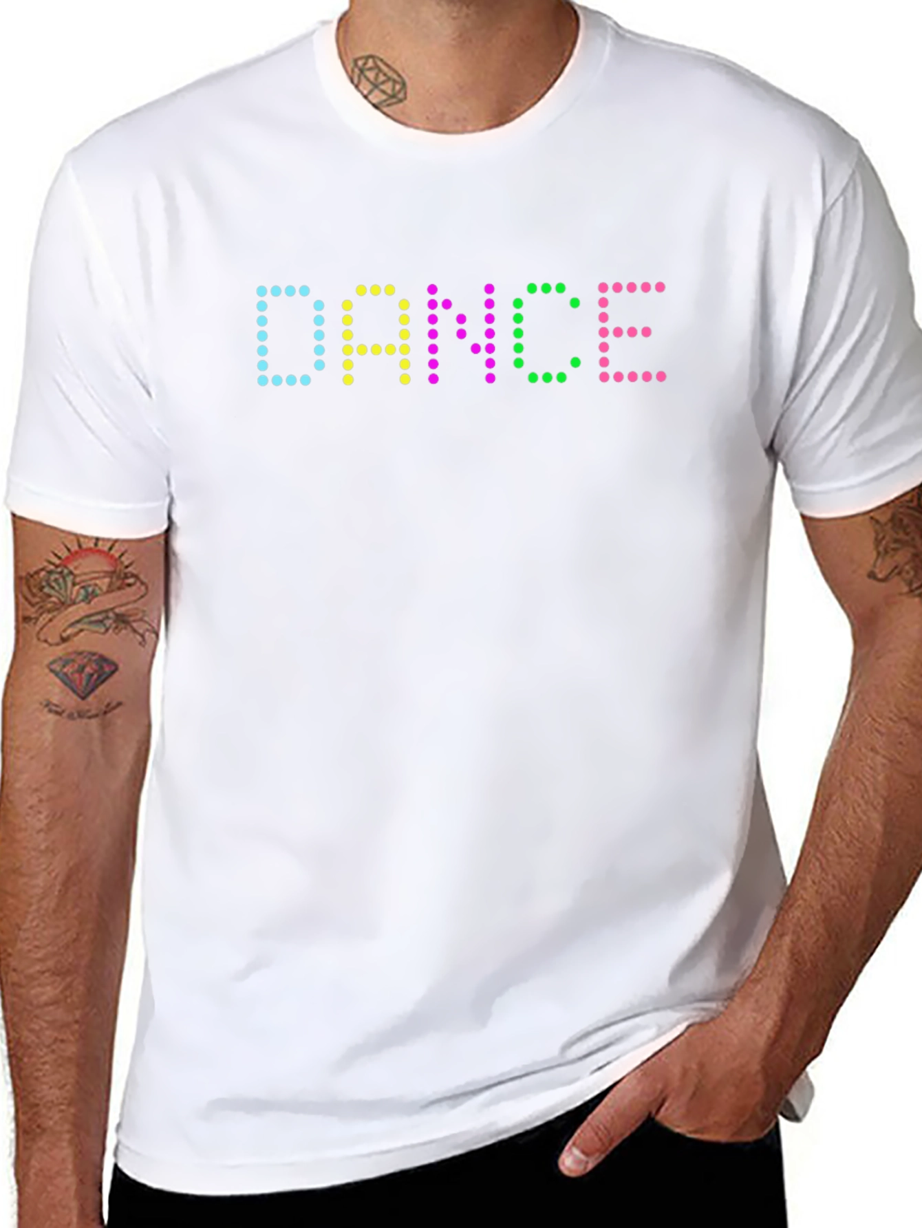 Camiseta Negra Hombre Diseño DANCE Luminoso