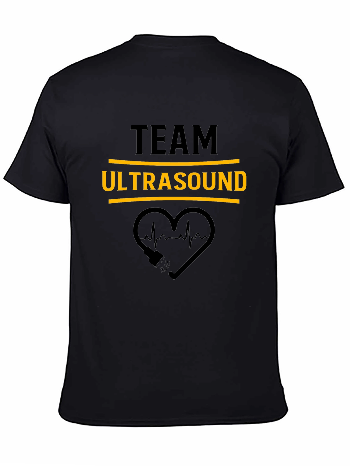 Camiseta Negra Team Ultrasound Corazón