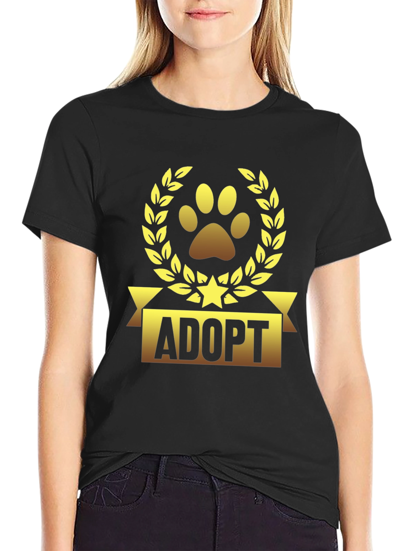 Camiseta Negra Adoptar Mascota
