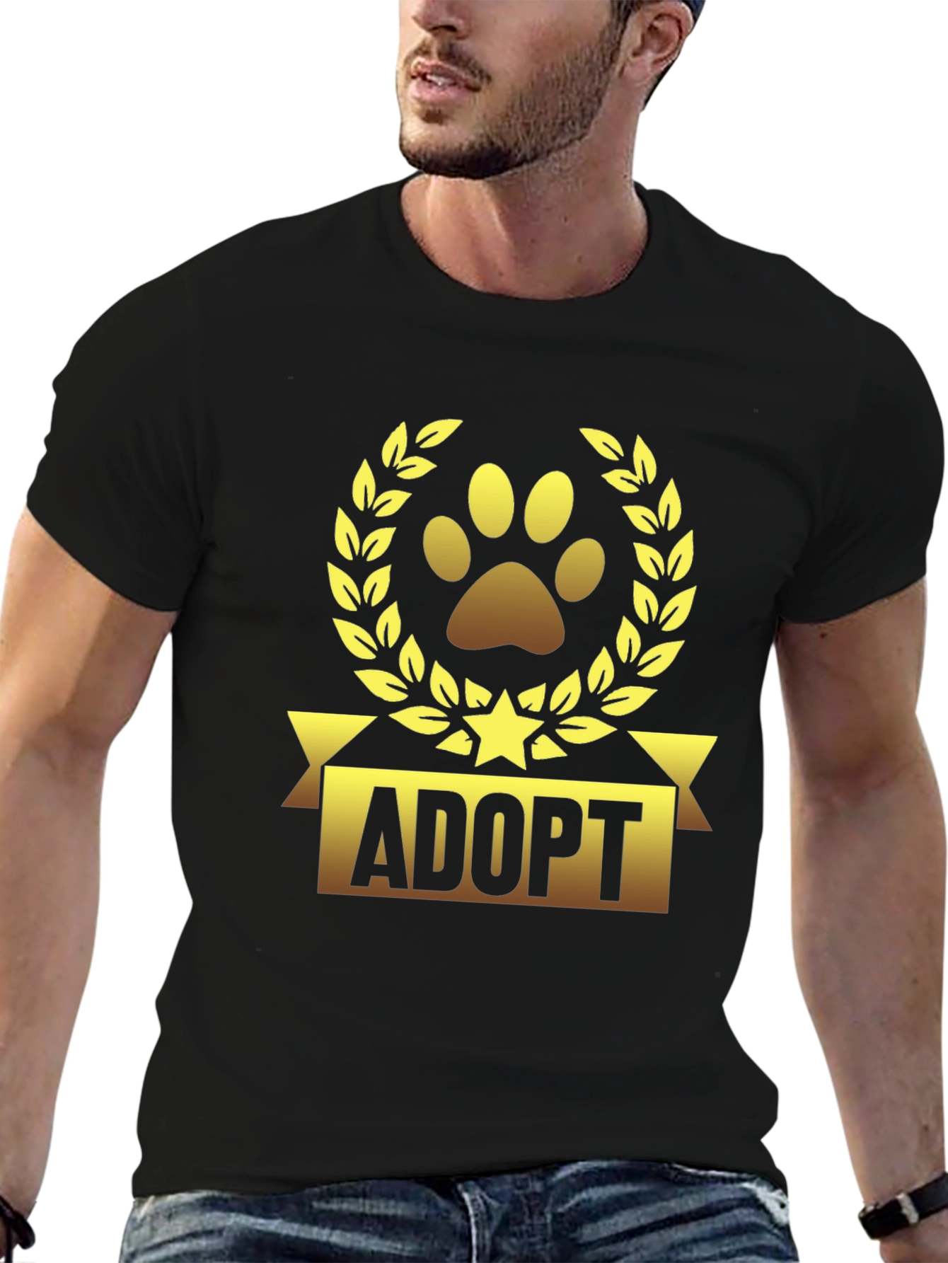 Camiseta Negra Adoptar Mascota