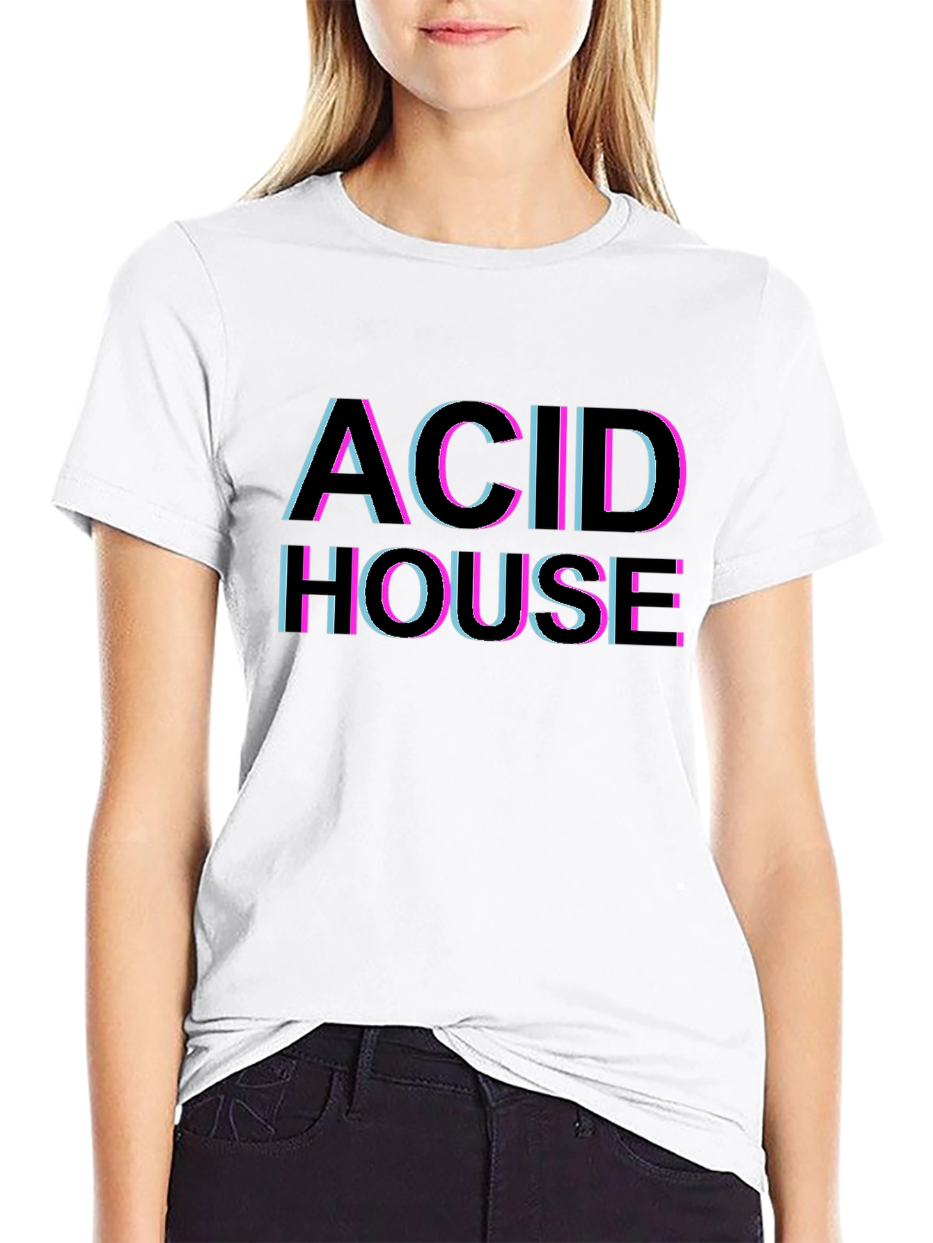 Camiseta Negra Estilo Acid House