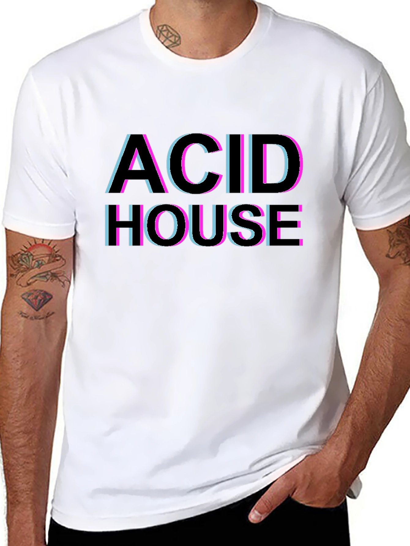 Camiseta Negra Estilo Acid House