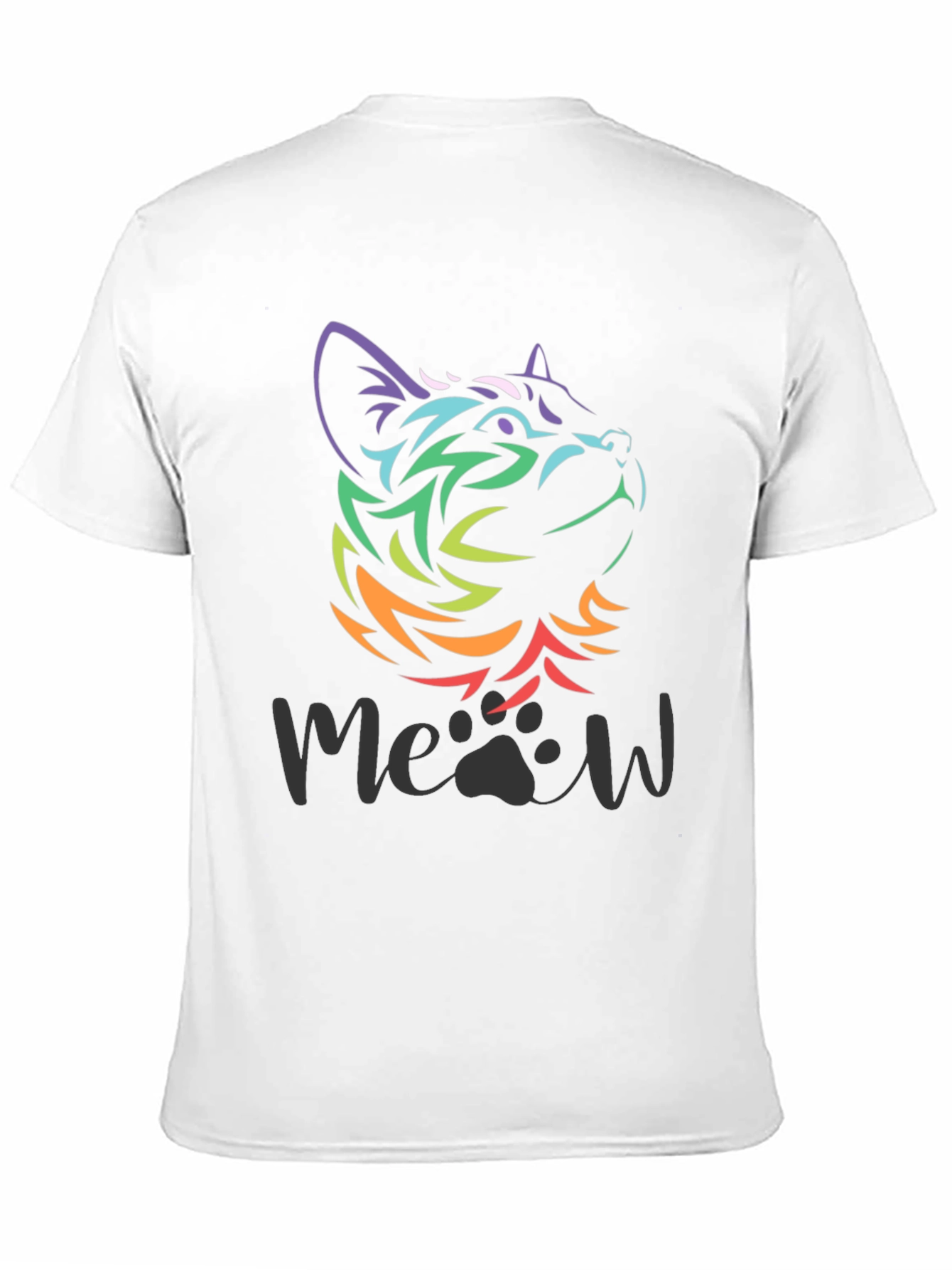 Camiseta Negra con Diseño de Gato Meow