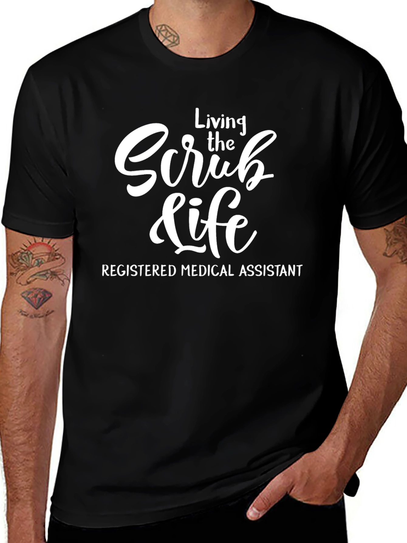 Camiseta Negra: Scrub Life Asistente Médico Registrado