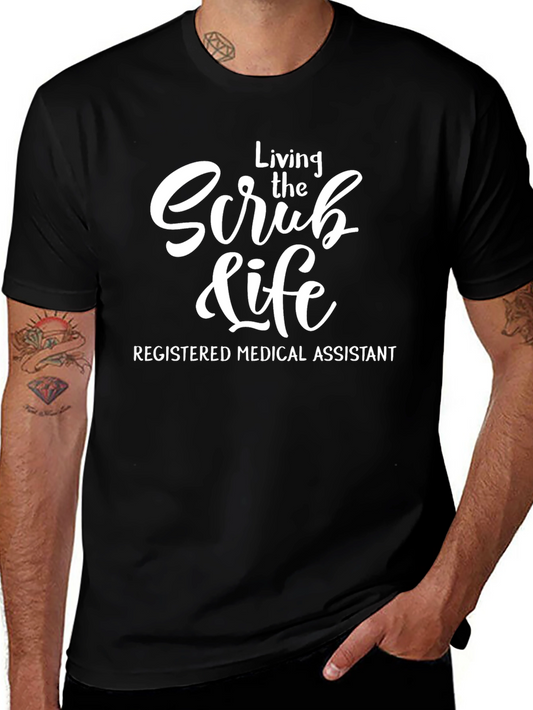 Camiseta Negra: Scrub Life Asistente Médico Registrado