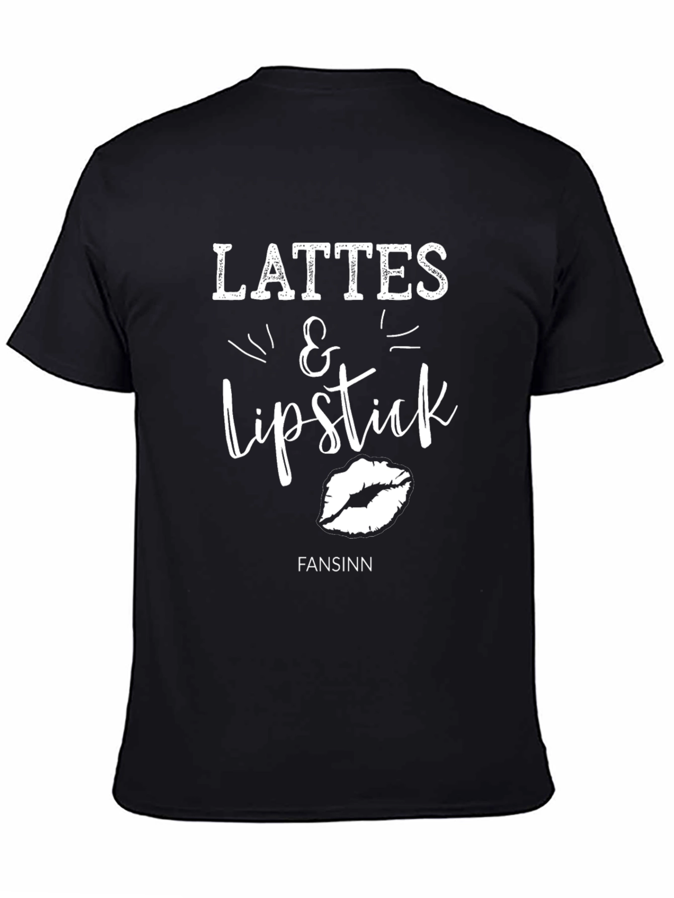Camiseta Negra Lattes & Lipstick