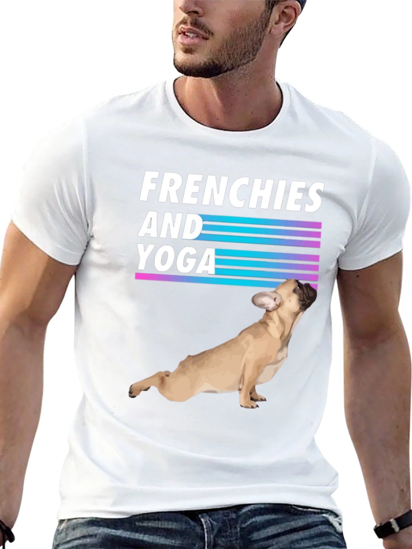 Camiseta Negra Frenchies and Yoga