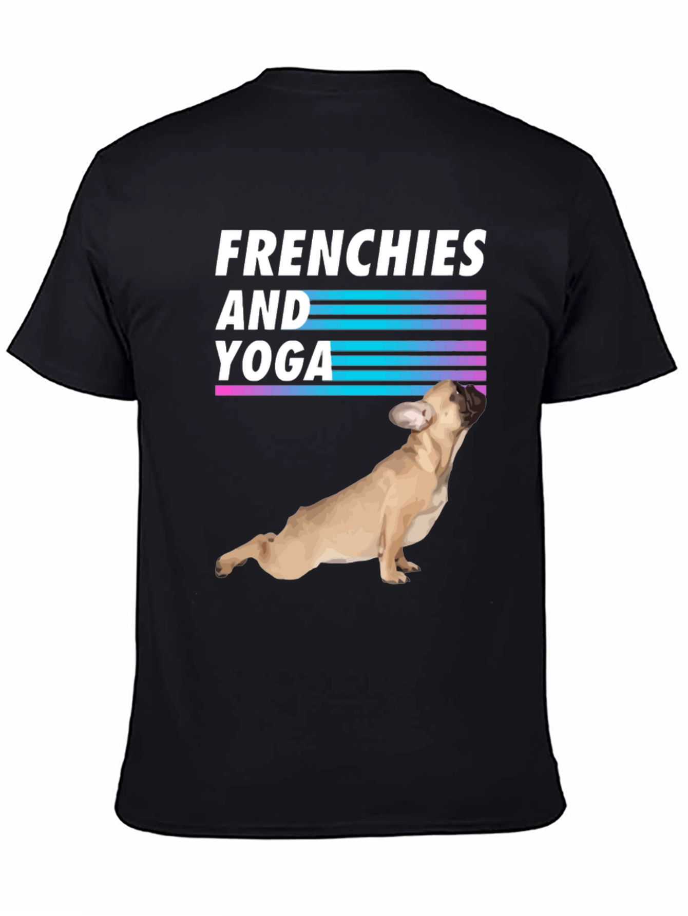 Camiseta Negra Frenchies and Yoga