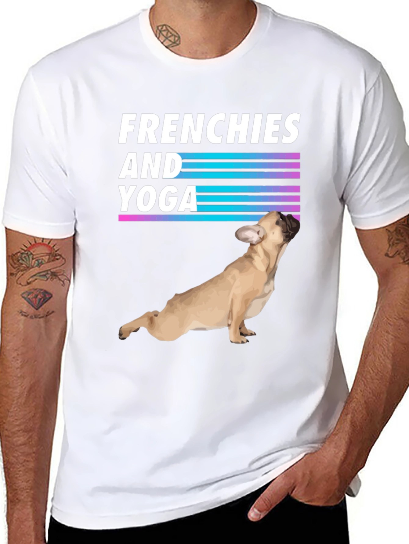 Camiseta Negra Frenchies and Yoga