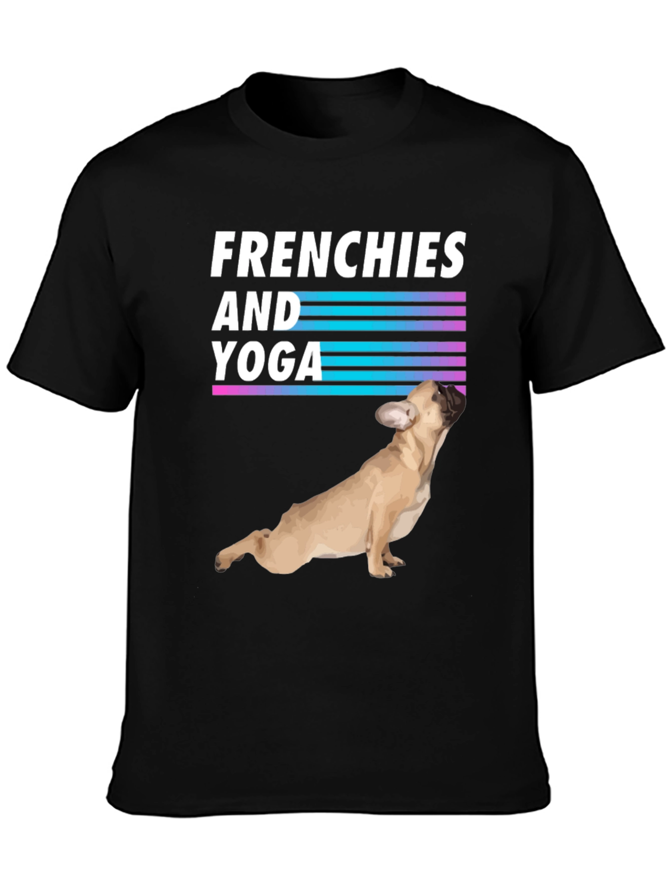 Camiseta Negra Frenchies and Yoga