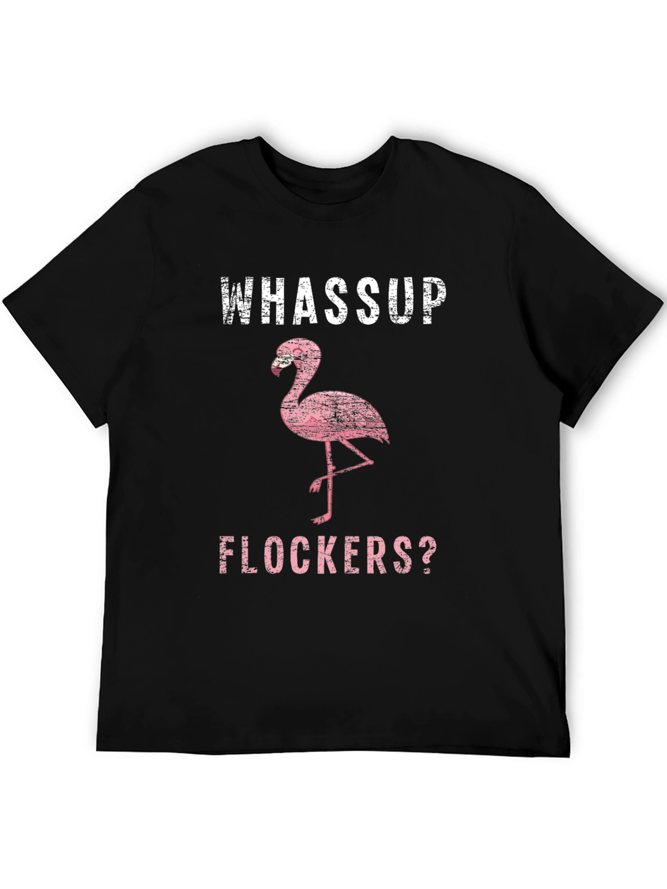Camiseta Negra con Diseño de Flamenco y Texto Divertido