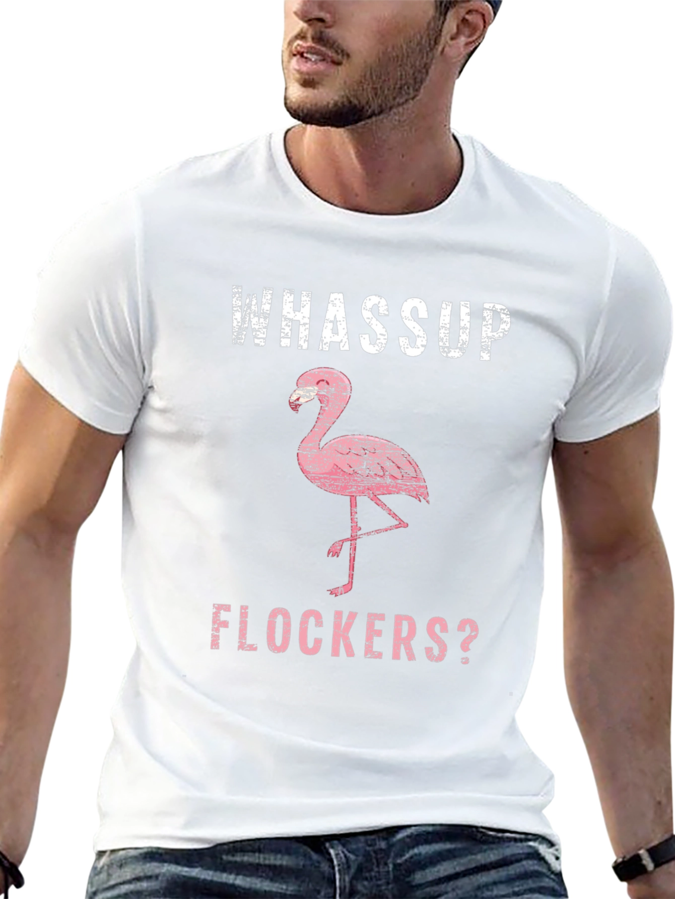 Camiseta Negra con Diseño de Flamenco y Texto Divertido